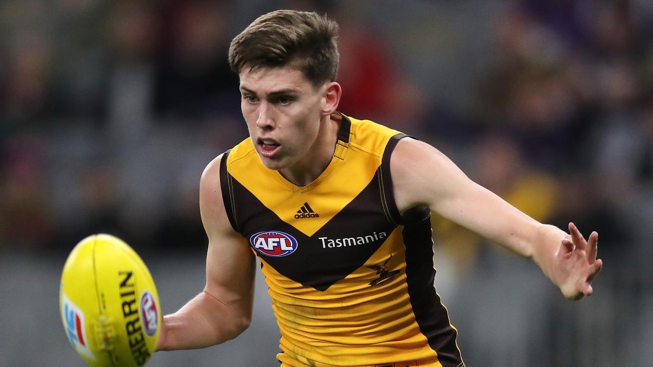 A skinnier Will Day in his first season as a Hawk. Picture: Getty Images