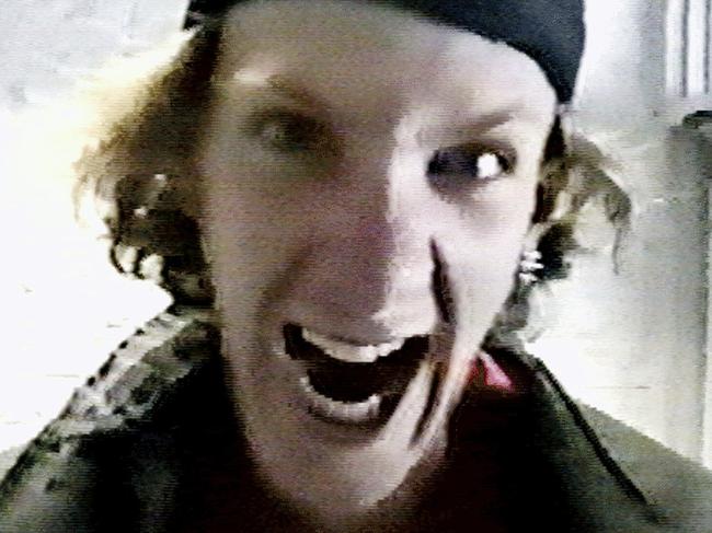 27/02/2004 PIRATE: UNDATED : Columbine High School student Dylan Klebold, involved in the killings of 12 students and a teacher at the high school, yells into the camera in undated video he made as a school project with friend Harris. USA / Crime / Massacre / Murder / Shooting