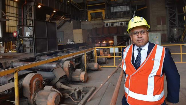 File photo of Sanjeev Gupta at the Whyalla steelworks. (AAP Image/David Mariuz)