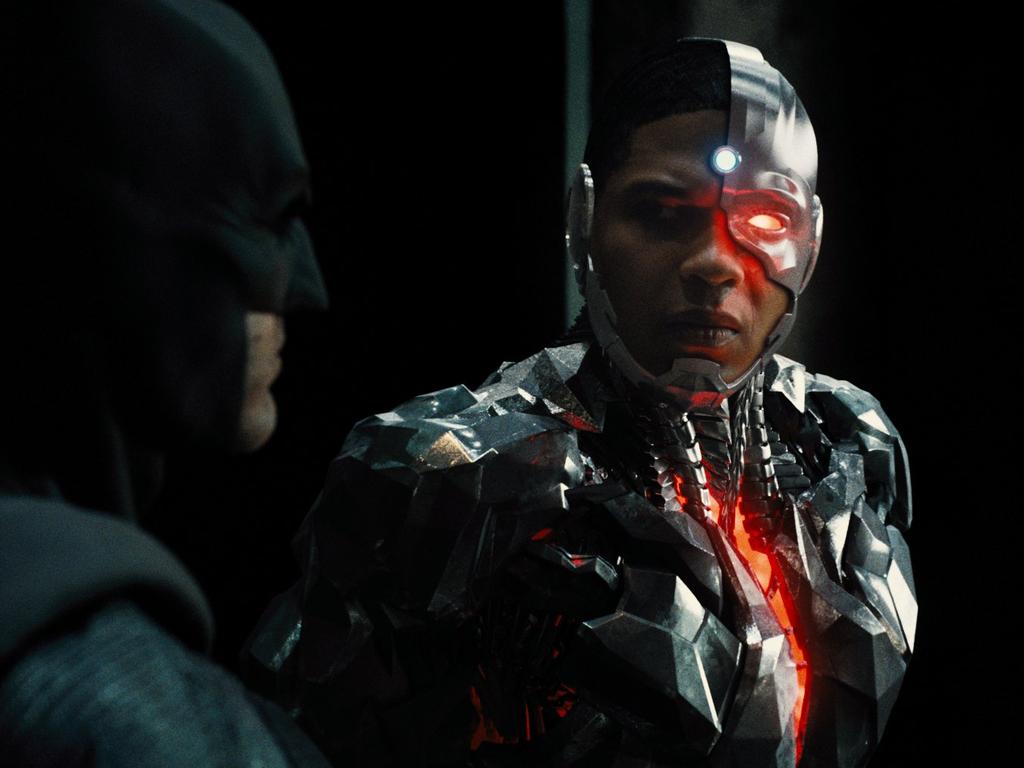 Batman (Ben Affleck) and Cyborg (Ray Fisher). Snyder compares his journey to Cyborg.