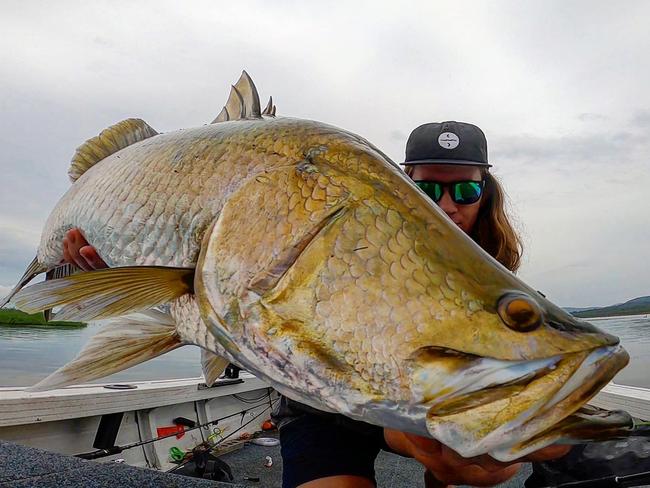 Mackay angler Cameron Hill with a barramundi. Picture: Cameron Hill's Fishing