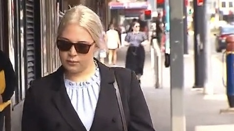 Maddison Hickson arriving at Newcastle courthouse during her trial. Picture: NBN News.