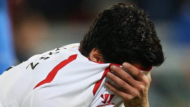 Liverpool's Luis Suarez was devastated.