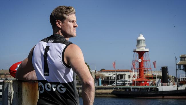 AFL – Tom Jonas named sole captain of the Port Adelaide Football Club and will be wearing the Number 1 jumper. In Port Adelaide. Picture SARAH REED