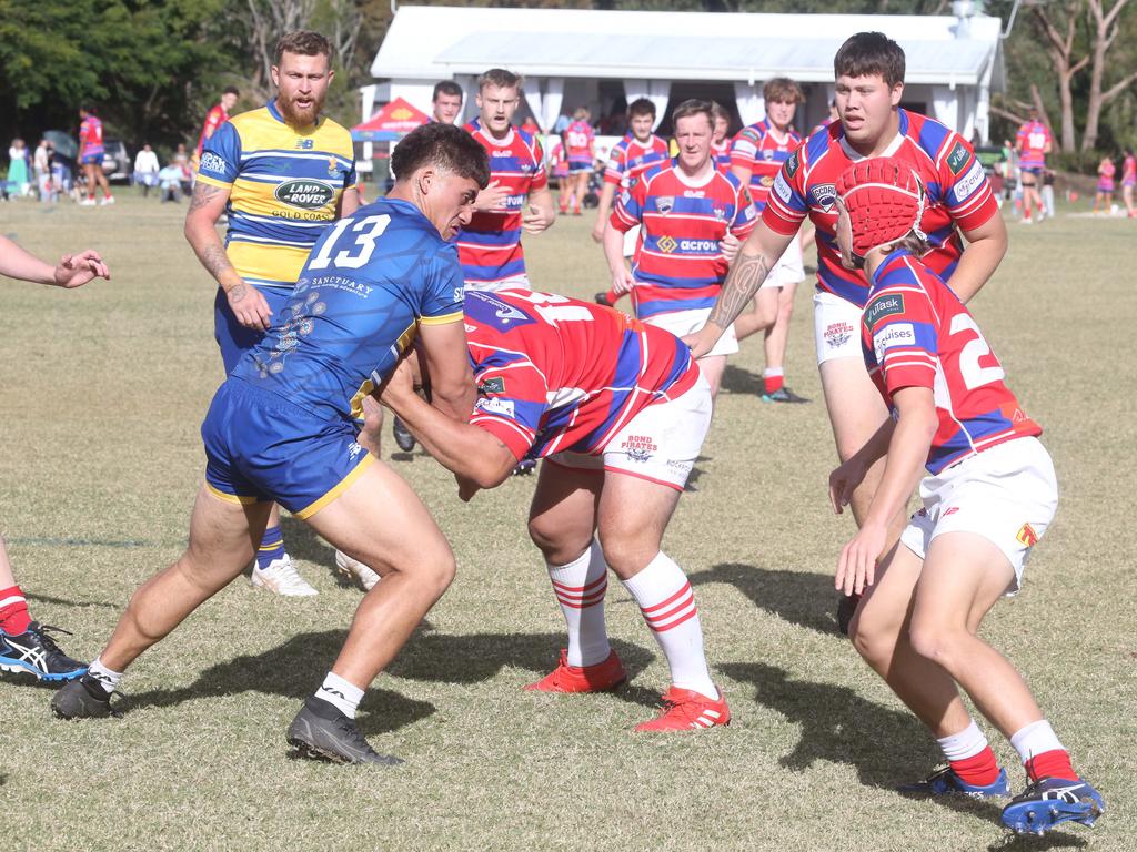 GCDRU round 13 seniors - 2nd grade. Bond Pirates vs. GC Eagles. 14 July 2024 Miami Picture by Richard Gosling