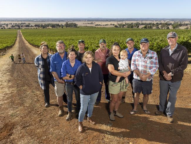 Heathcote wine producers who are concerned their wishes will be overlooked as the government considers an 800Ha solar farm in the middle of the renowned region. Residents on Colbinabbin Estate winery. Picture: Alex Coppel.