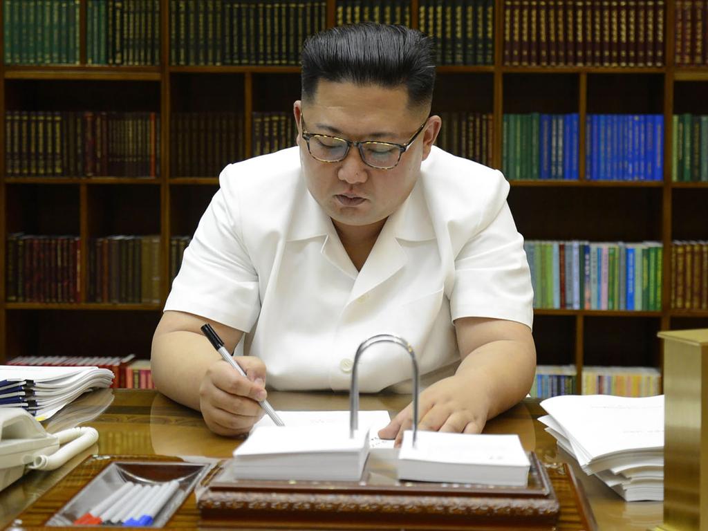 Kim Jong-un checks his calendar. Picture: AFP