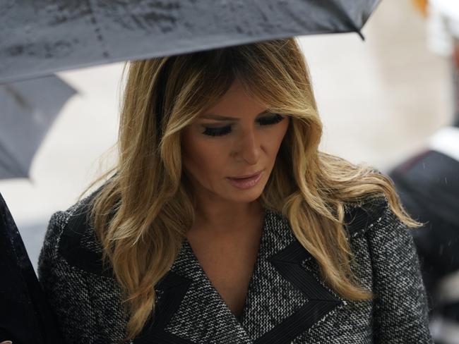 First Lady Melania Trump departs following a National Veterans Days ceremony in Arlington, Virginia, U.S., on Wednesday, Nov. 11, 2020. President-electÃÂ Joe BidenÃÂ shrugged off Trump's effort to challenge the election results, forging ahead with transition planning even as the president pursues a multistate legal fight backed by Republican allies and the Justice Department. Photographer: Chris Kleponis/CNP/Bloomberg via Getty Images