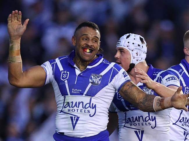 Josh Addo-Carr brings some premiership calibre to the Bulldogs side. Picture: Jeremy Ng/Getty Images