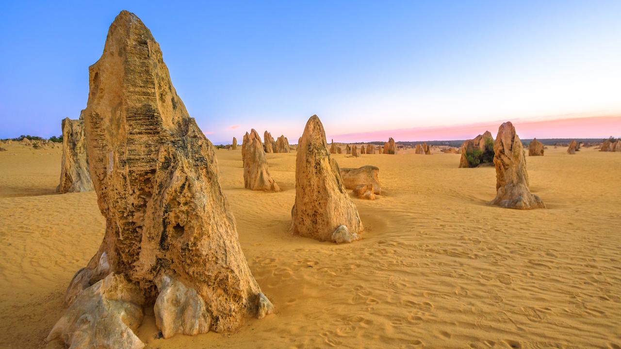 Western Australia’s Nambung Desert is home to the bizarre Pinnacles rock formations.