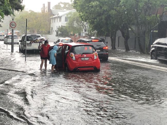 Flooding on Balgowlah Road, Manly.