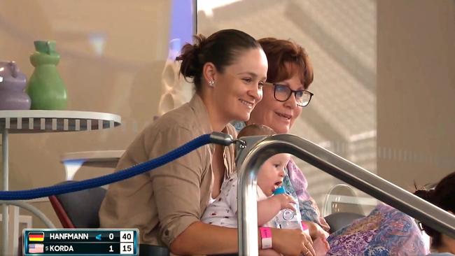 Ash Barty's son stole the show. Photo: Twitter, Brisbane International.