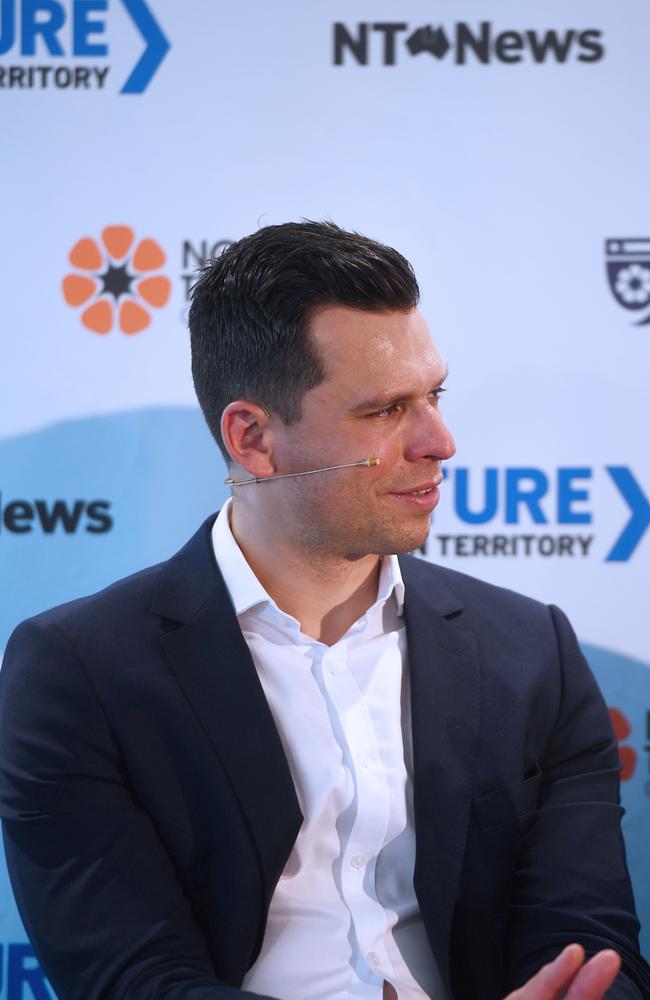 The Demographics Group co-founder Simon Kuestenmacher speaks at the NT News' inaugural Future Northern Territory lunch. Picture: (A) manda Parkinson