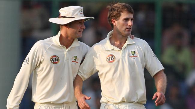 Simon Katich (right) and Michael Clarke during their playing days.