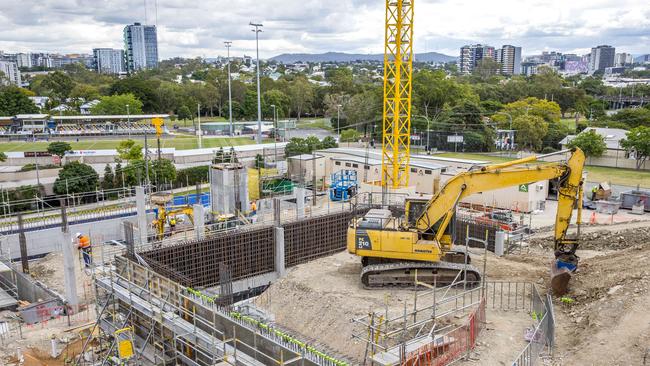 Work progresses on the Learning Centre. Picture: Richard Walker/AAP