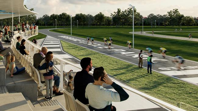 Artist impression of Brisbane International Cycle Park at the Murarrie Recreation Reserve