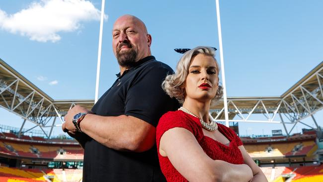 Wrestlers Paul Wight and Toni Storm pictured at Suncorp Stadium, Brisbane 3rd September 2024.  AEW is coming to Suncorp Stadium early next year.  (Image/Josh Woning)