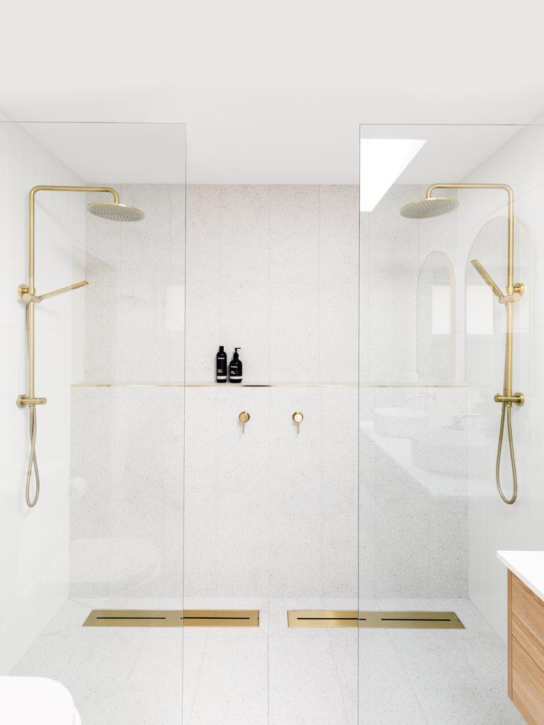 The finished ensuite also featured a stunning statement twin shower. Picture: Supplied / ABI Interiors.