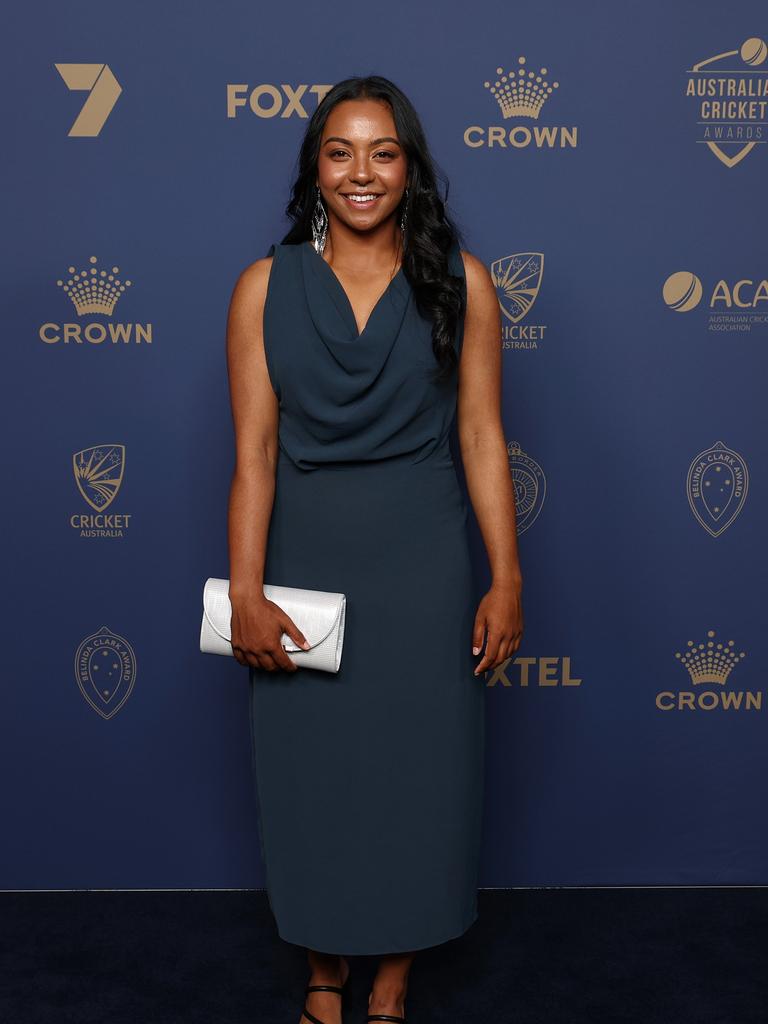 Australia’s chief Ashes destroyer Alana King at the awards. Photo by Graham Denholm/Getty Images for Cricket Australia