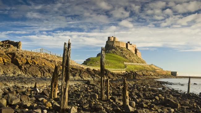 Lindisfarne Castle, scene of the first Viking raid on Britain.