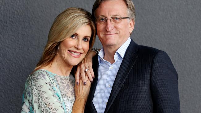 Channel 7's Kay McGrath showing off her new engagement ring with fiance Richard Moore. Pics Tara Croser.