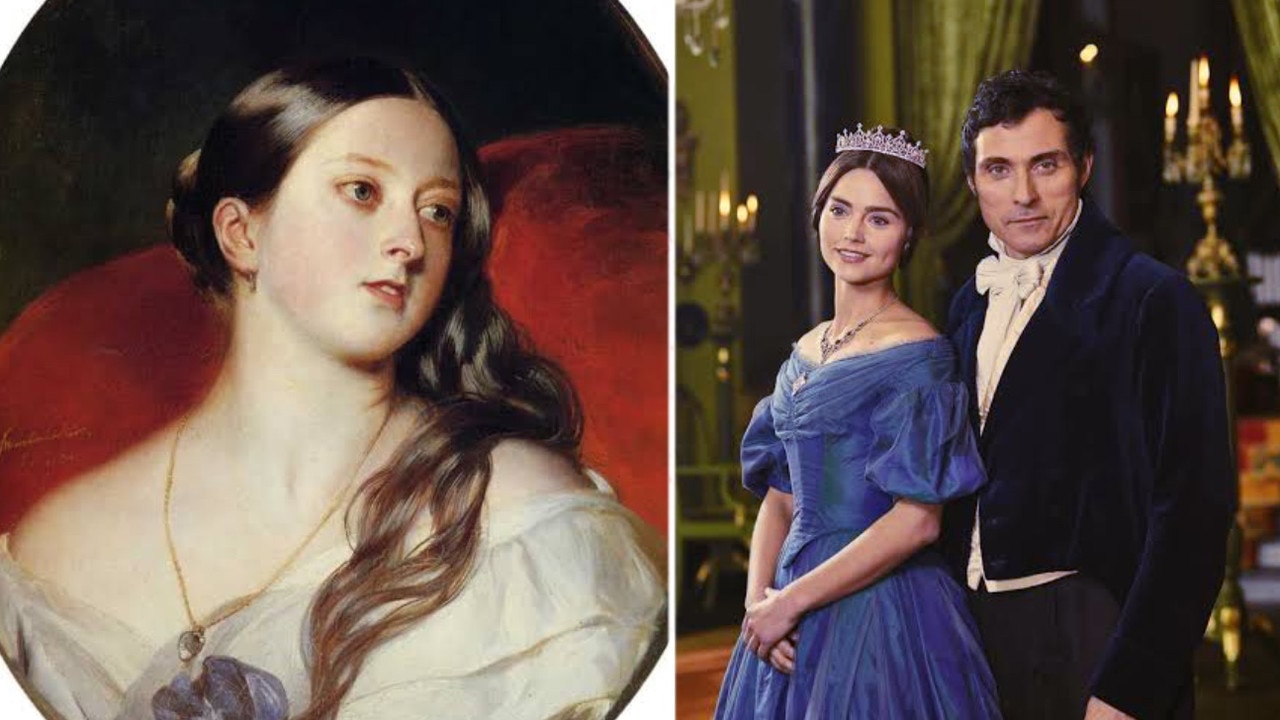 Lord Melbourne was a mentor and friend to the young Queen Victoria (left), with the pair later dramatised in the ITV series Victoria (right).