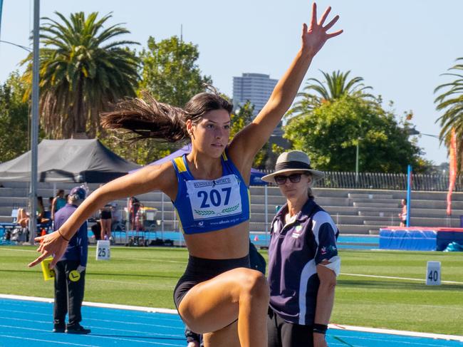 Triple Jumper Tiana Boras is not only a national champion but a Victorian record holder in five different age groups. Picture: Athletics Victoria.