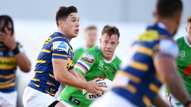 Mitchell Moses in action for the Eels against the Raiders. Picture: Gregg Porteous/NRL Photos