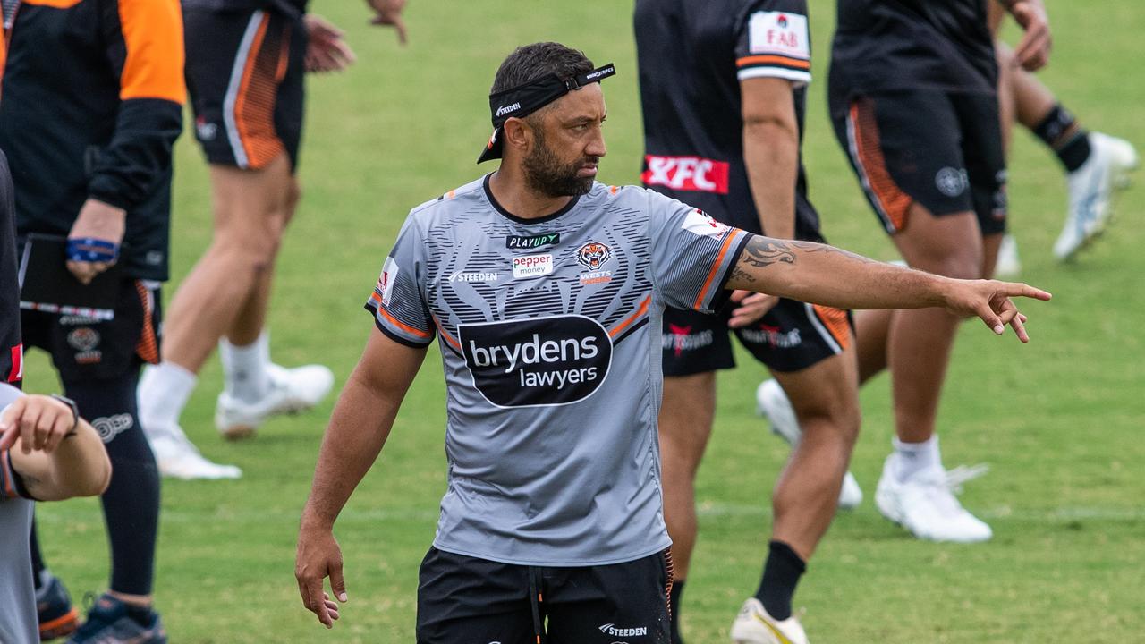 30th January 2023. The Daily Telegraph. Sport. NRL. Concord, Sydney, NSW, Australia. Pics by Julian Andrews. Wests Tigers Media Open Day at their new centre of excellence in Concord. Pic shows Assistant Coach Benji Marshall during training.