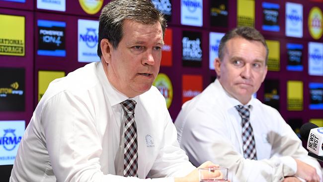 Brisbane chairman Karl Morris and CEO Paul White got done by Bennett. Image: AAP Image/Albert Perez