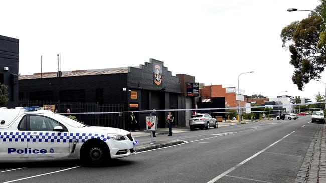 Police cordened off the area. Picture: Nicole Garmston