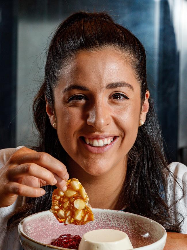 Monica Mignone, from Croydon South, with her panna cotta. Picture: Mark Dadswell