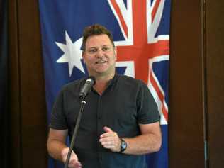 Byron Shire mayor Simon Richardson was MC at the Australia day celebrations at the Mullumbimby Ex-Services Bowling Club. Picture: Marc Stapelberg