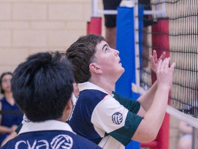 St Peters V Craigsleigh in the Australian Volleyball Schools Cup is being played at the Gold Coast Sports and Leisure Centre in Carrara. Picture: Glenn Campbell