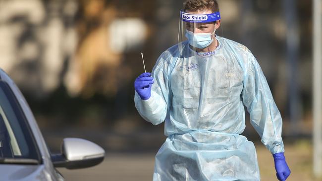 Covid-19 testing in Fawkner in July. Victorians have been turning out to get tested in record numbers in the state’s fourth lockdown. Picture: Wayne Taylor