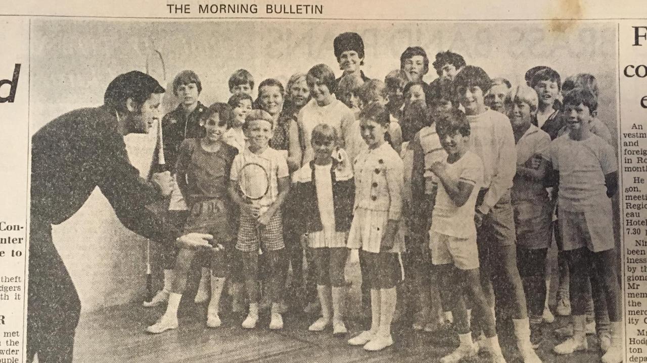 The Morning Bulletin on August 16 1972: National Fitness Sports Clinic with Mr Peter McKenna demonstrating the game of squash.