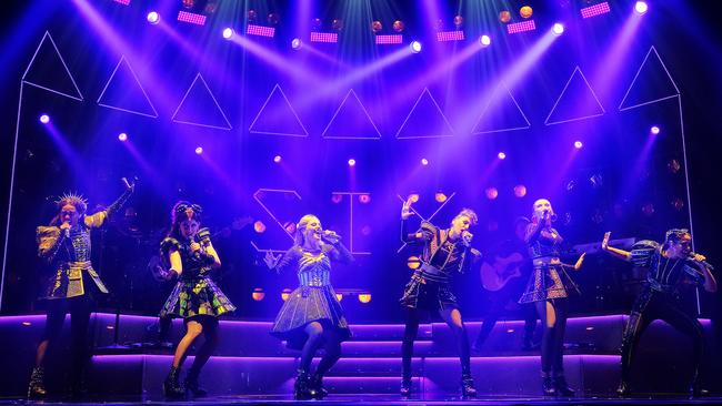 MELBOURNE, AUSTRALIA - NewsWire Photos JUNE 22, 2022: Cast members of Six the Musical perform during a media call in Melbourne. Picture: NCA NewsWire / Luis Enrique Ascui