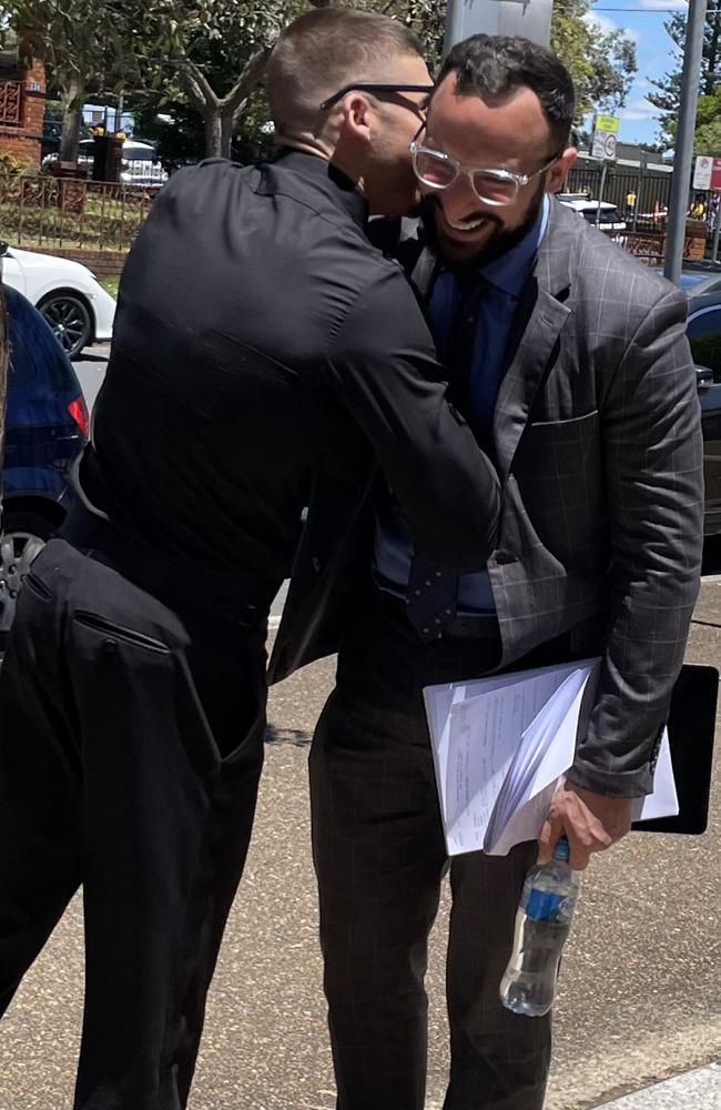 Australian rapper, ChillinIT, aka Blake Turnell with lawyer Ahmed Dib during a Sutherland Local Court appearance. Picture: Ashleigh Tullis