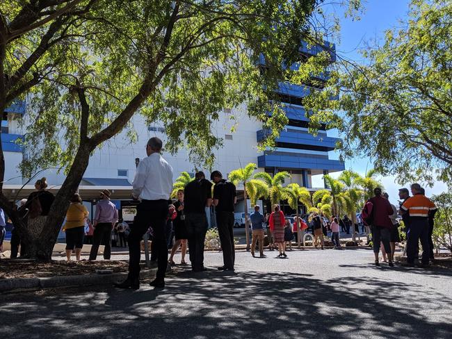 People at Harbour View Hotel were evacuated during the earthquake. Picture: SUPPLIED