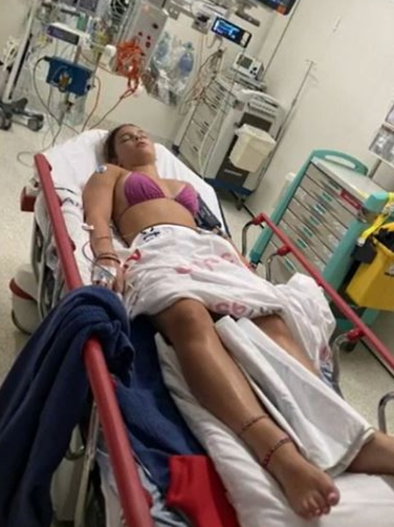 She couldn’t feel her legs after the jump. Picture: 9News