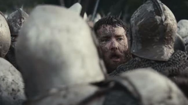 In a muddy moment, in the chaos of battle, Edgerton was terrified a horse was going to fall on him