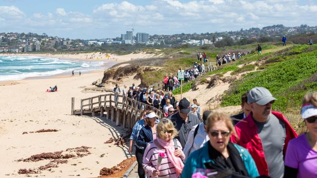 Walk for Lyn Dawson at Long Reef Surf Club in Sydney NSW. Lyn went missing in 1982, and her body has never been found. Sunday 30th September 2018. (AAP Image/Jordan Shields)