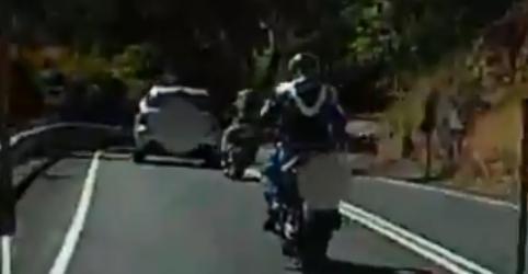 Motorists Have Close Call While Driving Dangerously on South Australian Road. Credit - SA Police News via Storyful