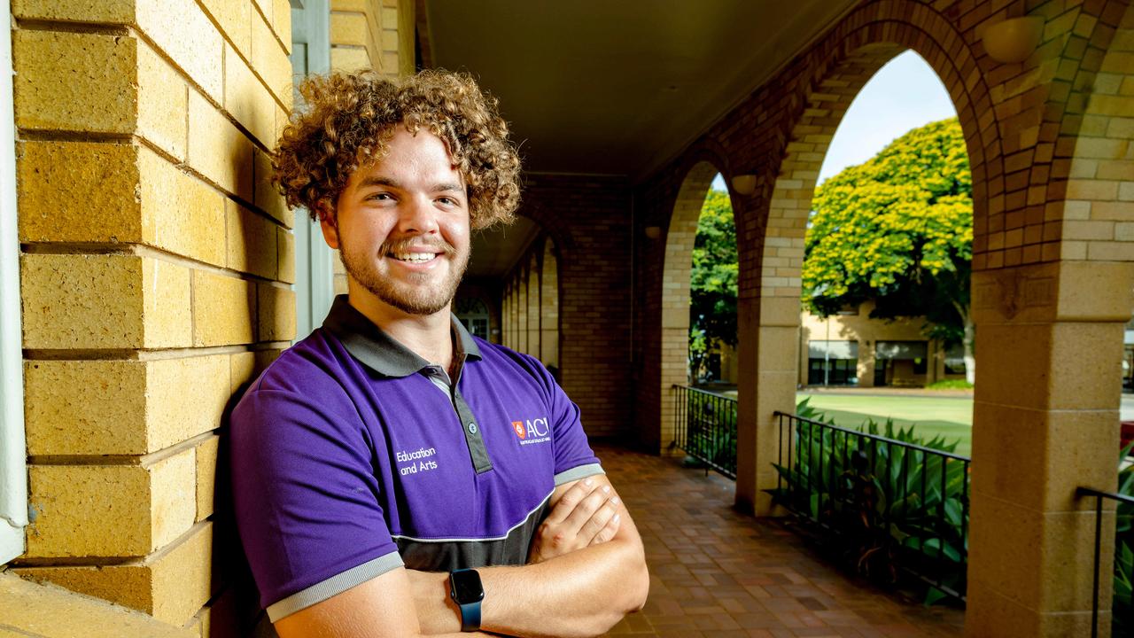 Student Zane Ratcliff is studying a Bachelor of Education at Australian Catholic University and wants to help kids in remote Queensland schools. Picture: Richard Walker