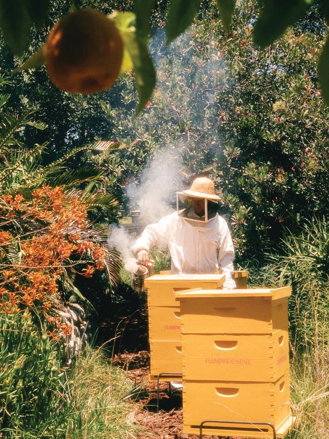 Beekeepers at Flamingo Estate. Flamingo Estate has made honey with everyone from LeBron James to celebrity interior decorator Kelly Wearstler. Picture: Flamingo Estate