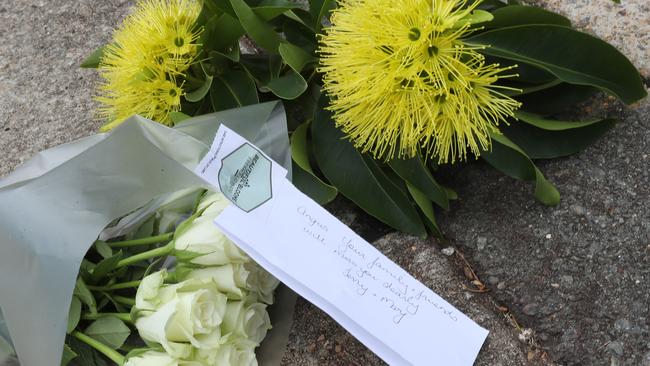 A tribute on Anzac Ave at Redcliffe. Picture: Annette Dew