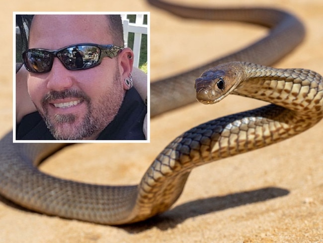 Jerromy Brookes, a Deeragun father, died on Tuesday afternoon after being bitten multiple times on the hand and arm by the eastern brown snake.