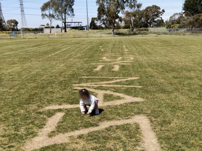 Anti-semetic graffiti was found scrawled across the grass at Mill Park, a beloved children’s playground in North West Melbourne.