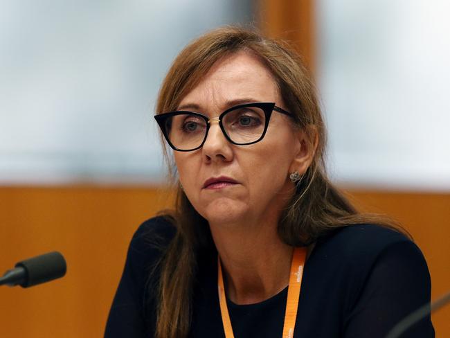 Bridget Fair, CEO of Free TV Australia appearing at a Parliamentary Joint Committee on Intelligence and Security, inquiry into the impact of the exercise of law enforcement and intelligence powers on the freedom of the press, at Parliament House in Canberra. Picture Kym Smith