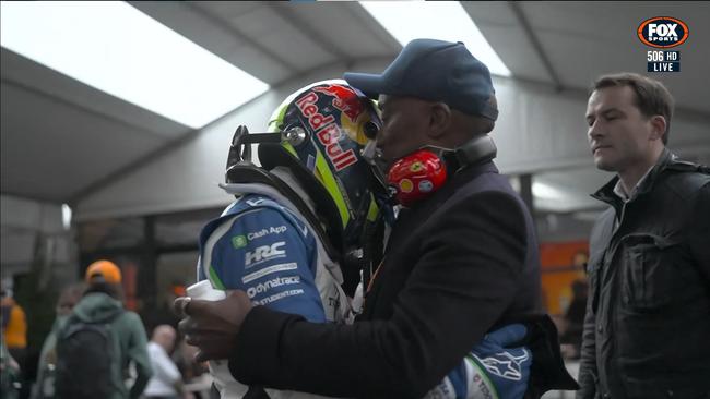 Lewis Hamilton's dad embraces the rookie.